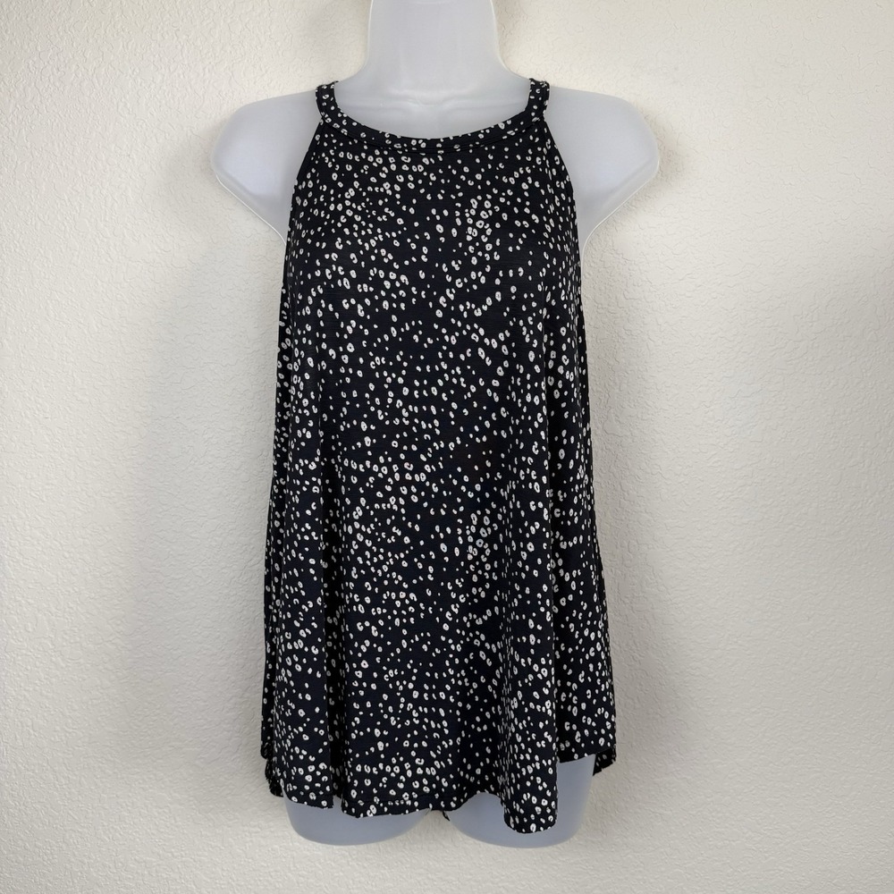 Olivia Grey Black Sleeveless Animal/Leopard Printed Tank Women's Sz L Neutral